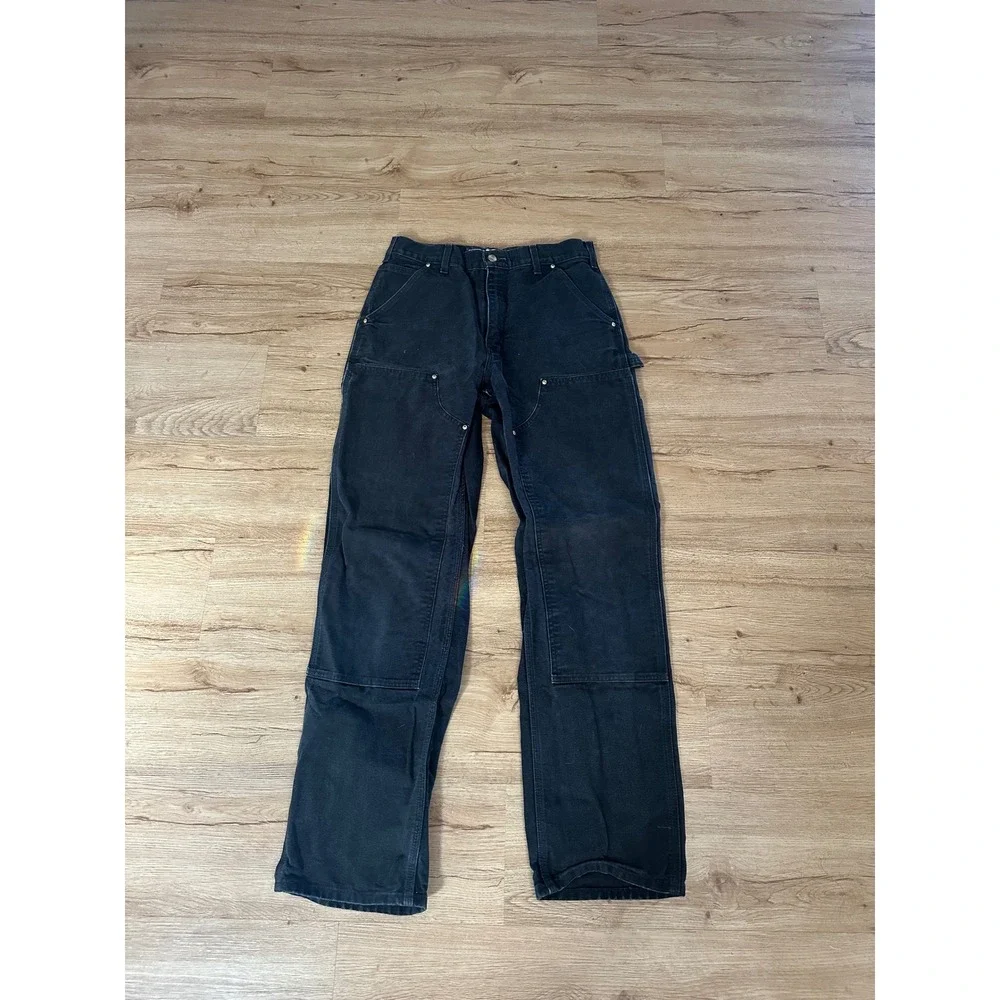 Carhartt B01 Black Double Knee Carpenter Pants 31x34 Made USA Loose Fit